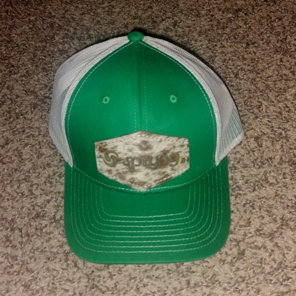 Spryng Stitched Patch Embroidered Trucker Mesh Snapback Hat NWT